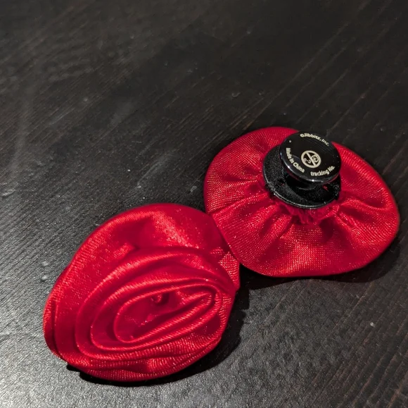 CROCS Black Mules with Red Floral Detail - Picture 4 of 4